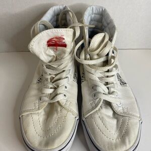 Peanuts White High-Top Sneakers with Red Accent